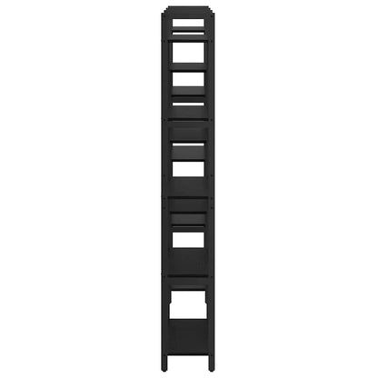 vidaXL Bookshelf 156 x 25 x 167 cm Engineered Wood Black Oak