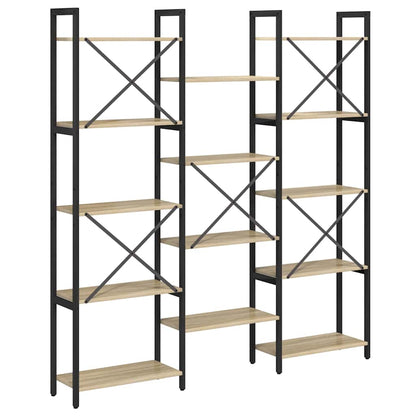vidaXL Bookshelf 156 x 25 x 167 cm Engineered Wood Sonoma Oak