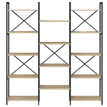 vidaXL Bookshelf 156 x 25 x 167 cm Engineered Wood Sonoma Oak