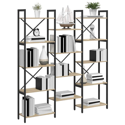 vidaXL Bookshelf 156 x 25 x 167 cm Engineered Wood Sonoma Oak