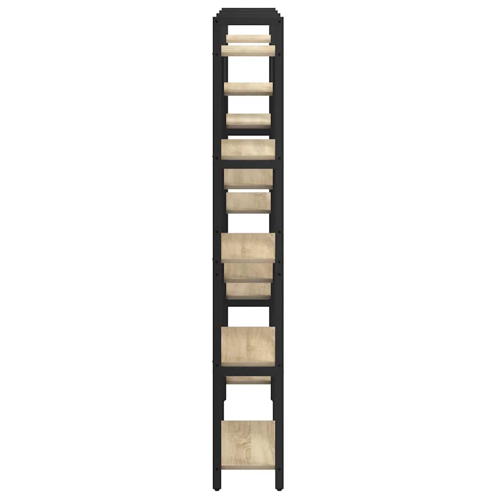 vidaXL Bookshelf 156 x 25 x 167 cm Engineered Wood Sonoma Oak