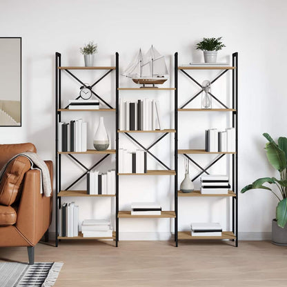 vidaXL Bookshelf 156 x 25 x 167 cm Engineered Wood Artisan Oak