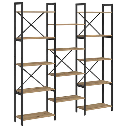 vidaXL Bookshelf 156 x 25 x 167 cm Engineered Wood Artisan Oak