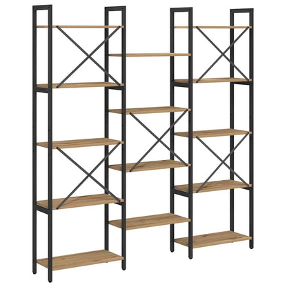 vidaXL Bookshelf 156 x 25 x 167 cm Engineered Wood Artisan Oak