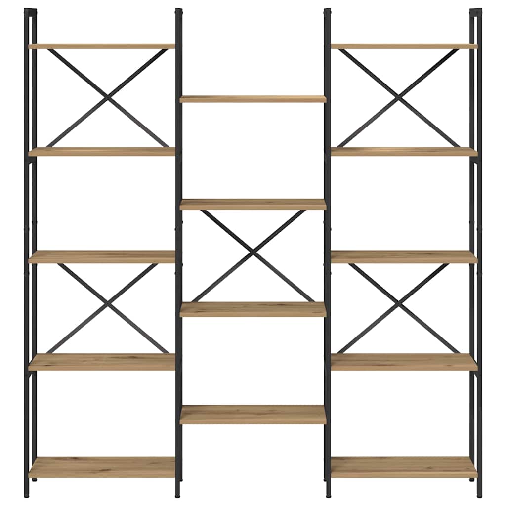 vidaXL Bookshelf 156 x 25 x 167 cm Engineered Wood Artisan Oak