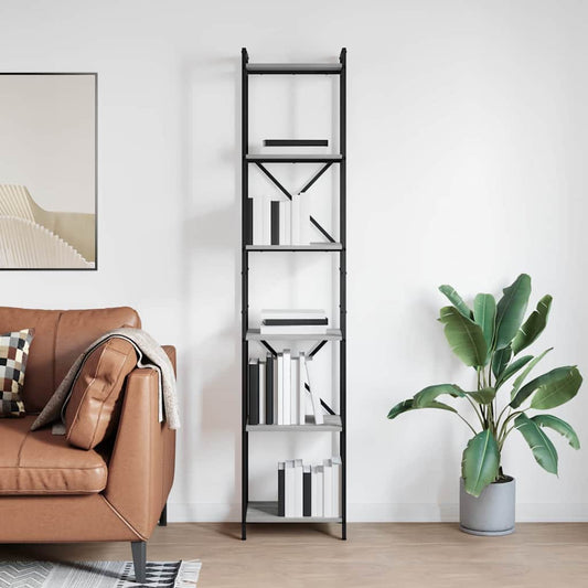 vidaXL Bookshelf 40 x 30 x 189.5 cm Engineered Wood Grey sonoma