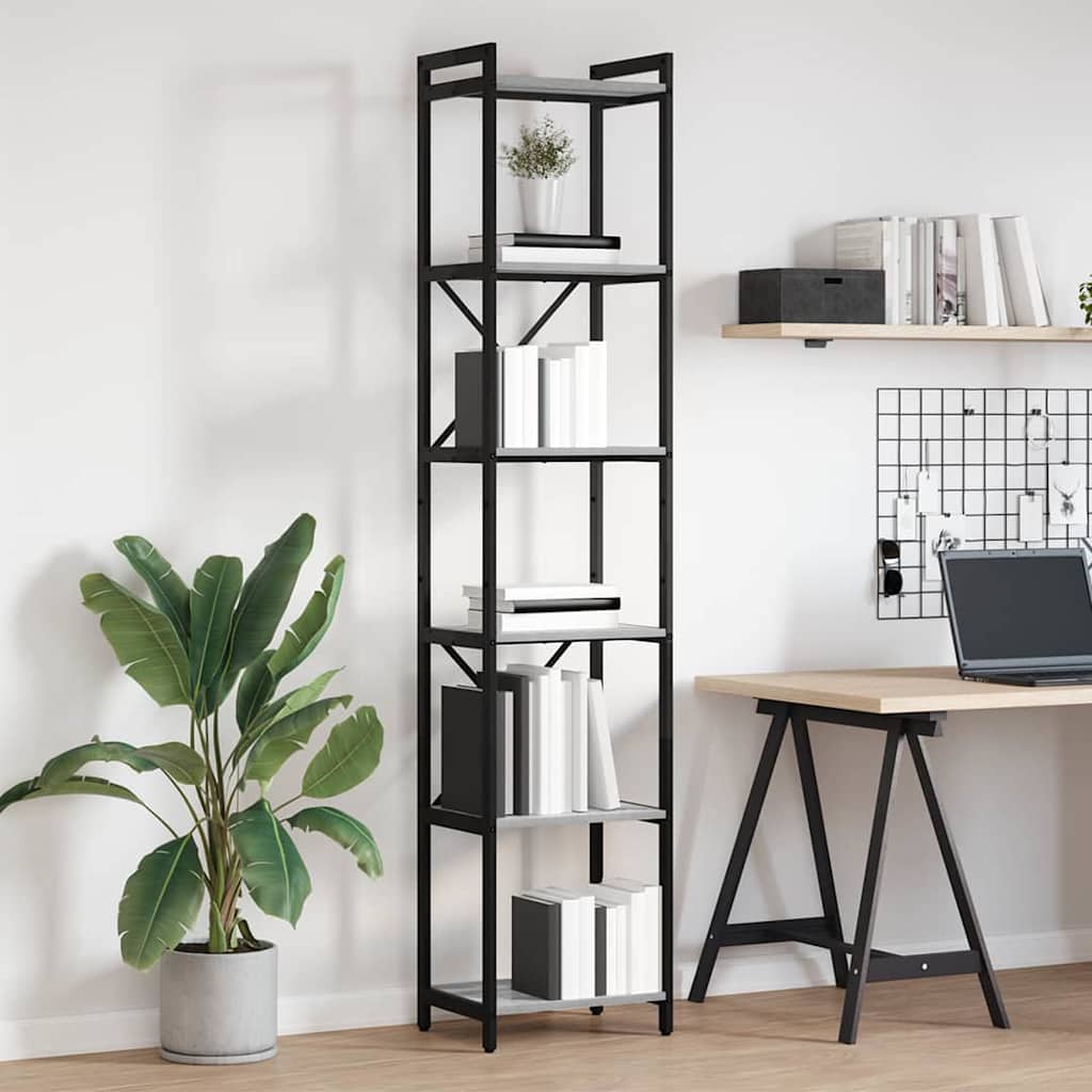vidaXL Bookshelf 40 x 30 x 189.5 cm Engineered Wood Grey sonoma