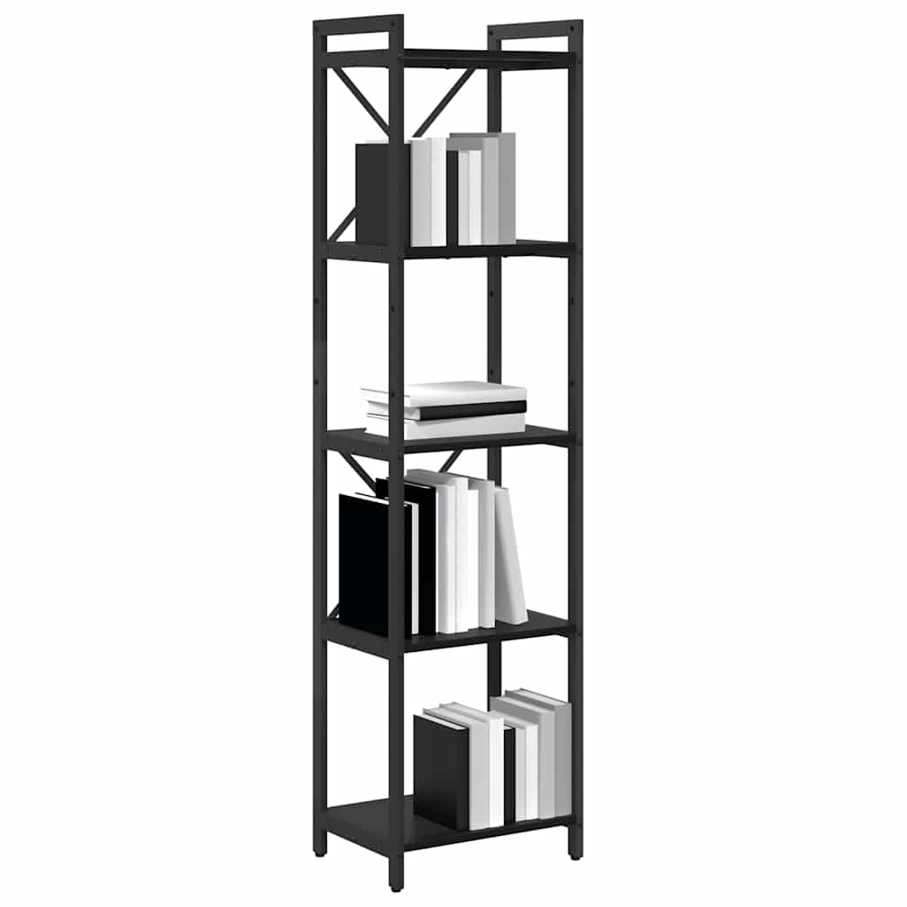 vidaXL Bookshelf 40 x 30 x 155 cm Engineered Wood Black Oak