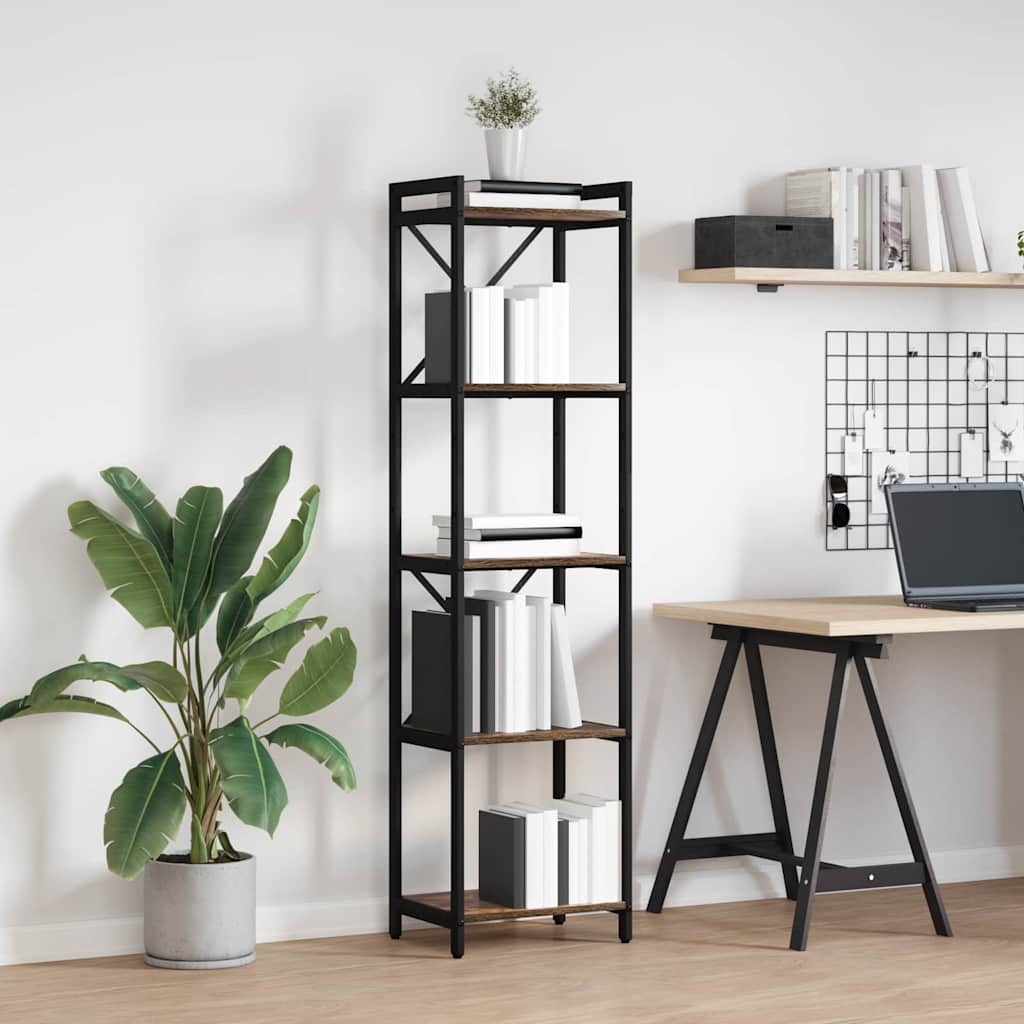 vidaXL Bookshelf 40 x 30 x 155 cm Engineered Wood Smoked Oak
