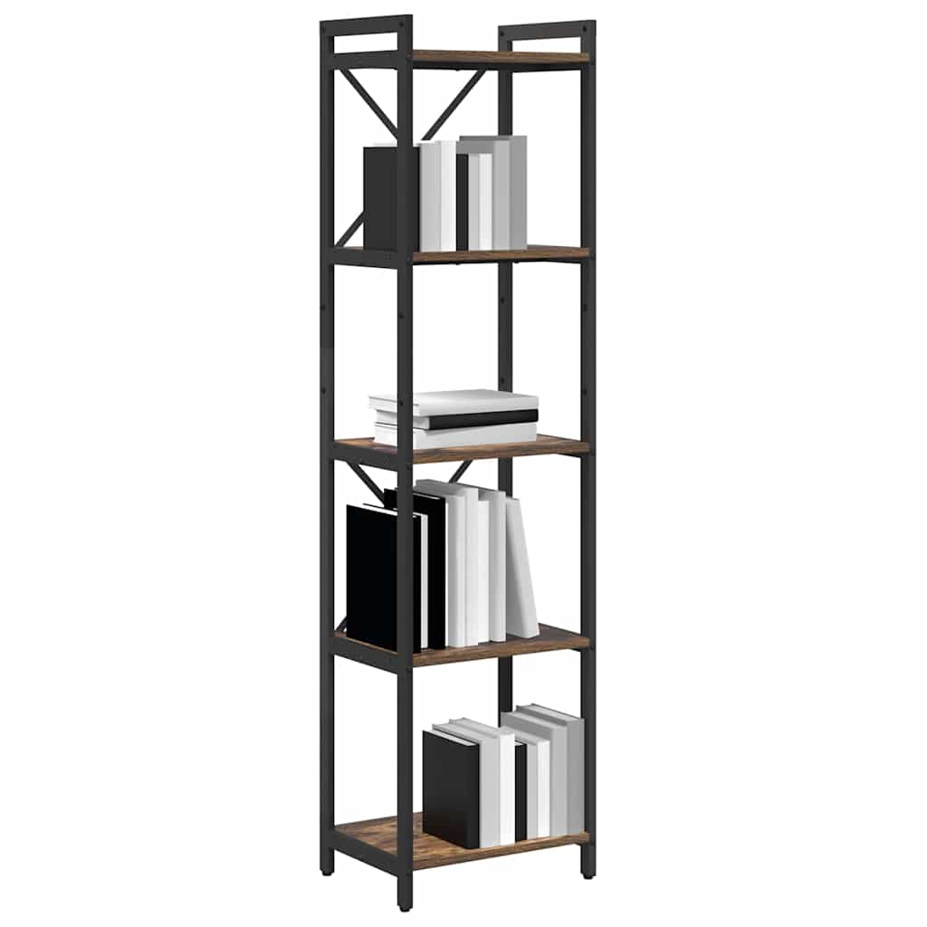 vidaXL Bookshelf 40 x 30 x 155 cm Engineered Wood Smoked Oak