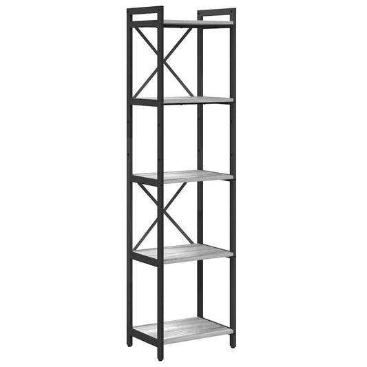 vidaXL Bookshelf 40 x 30 x 155 cm Engineered Wood Grey sonoma