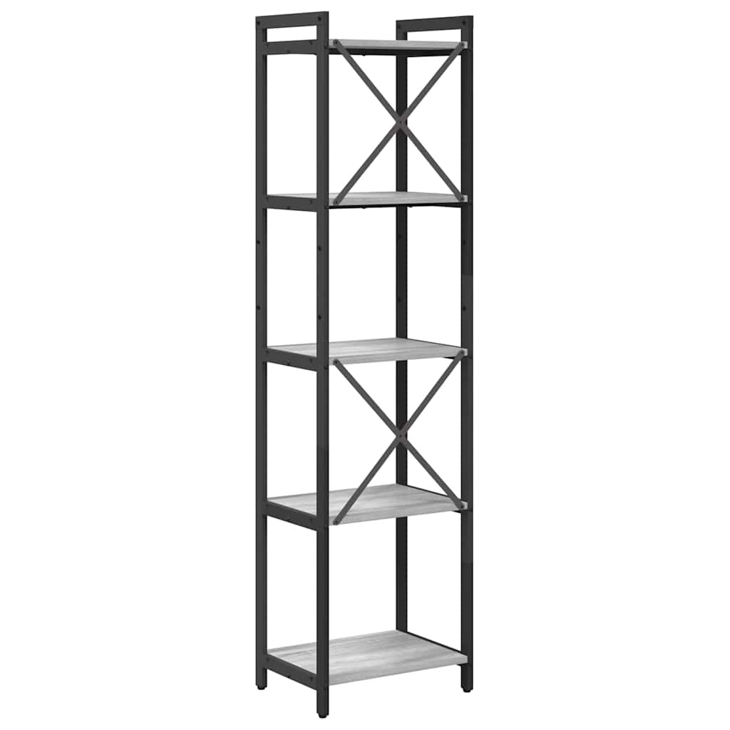 vidaXL Bookshelf 40 x 30 x 155 cm Engineered Wood Grey sonoma