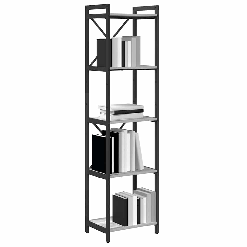vidaXL Bookshelf 40 x 30 x 155 cm Engineered Wood Grey sonoma