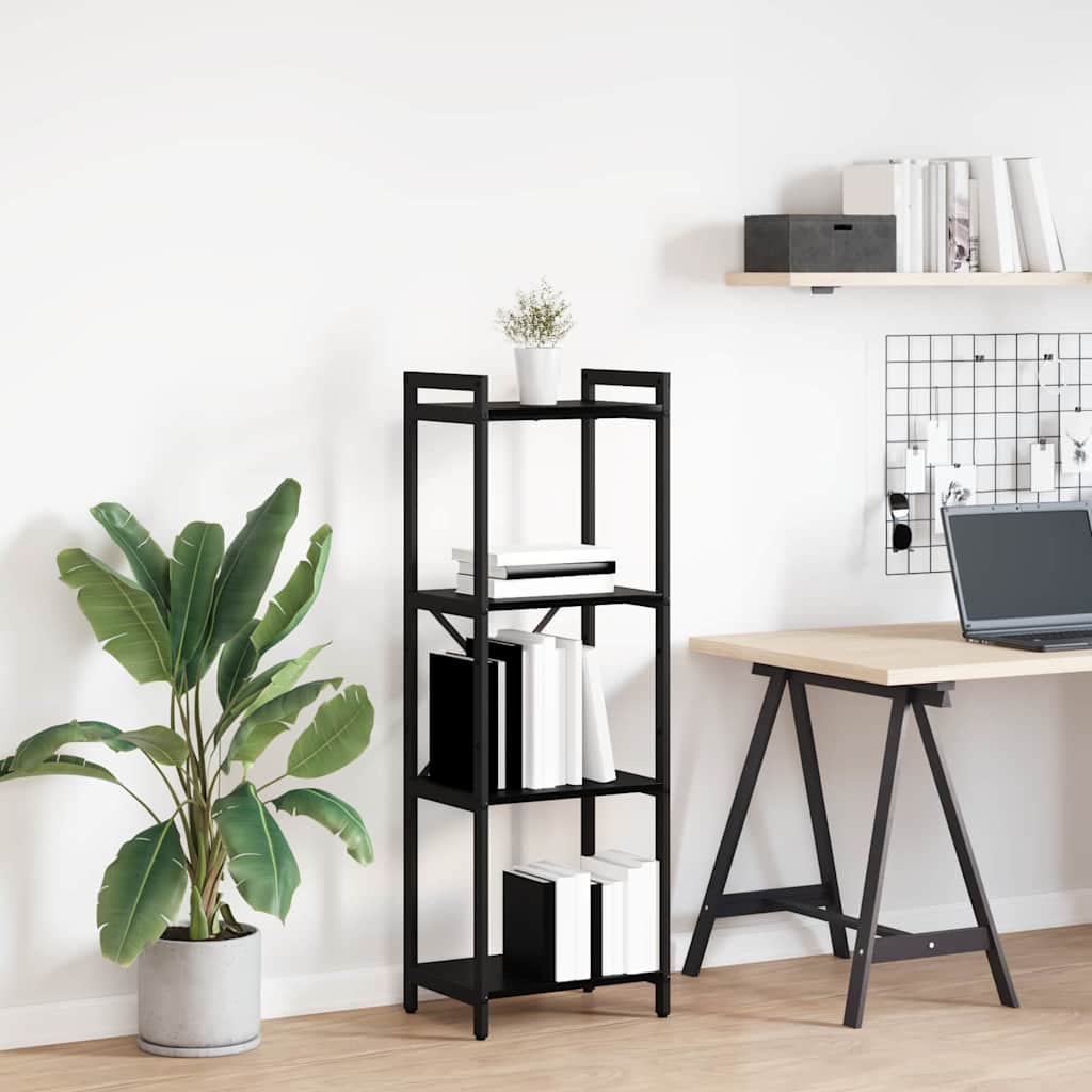 vidaXL Bookshelf 40 x 30 x 119 cm Engineered Wood Black Oak