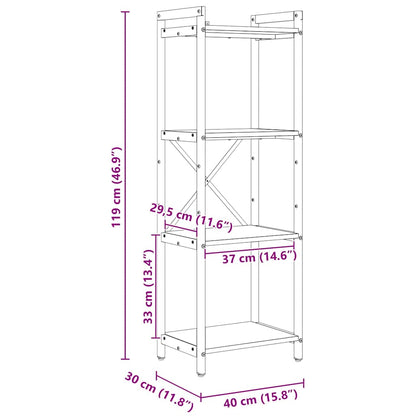 vidaXL Bookshelf 40 x 30 x 119 cm Engineered Wood Artisan Oak
