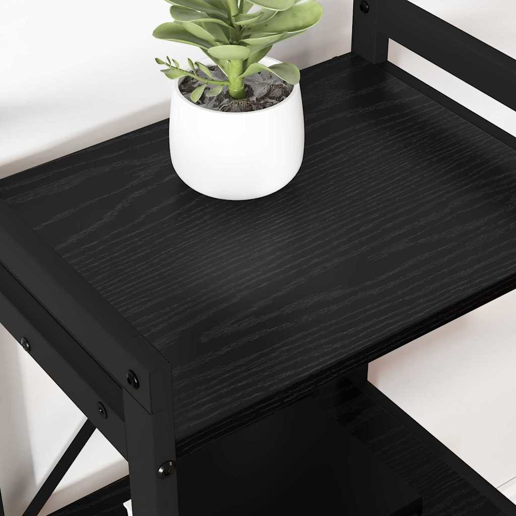 vidaXL Bookshelf 40 x 30 x 50 cm Engineered Wood Black Oak