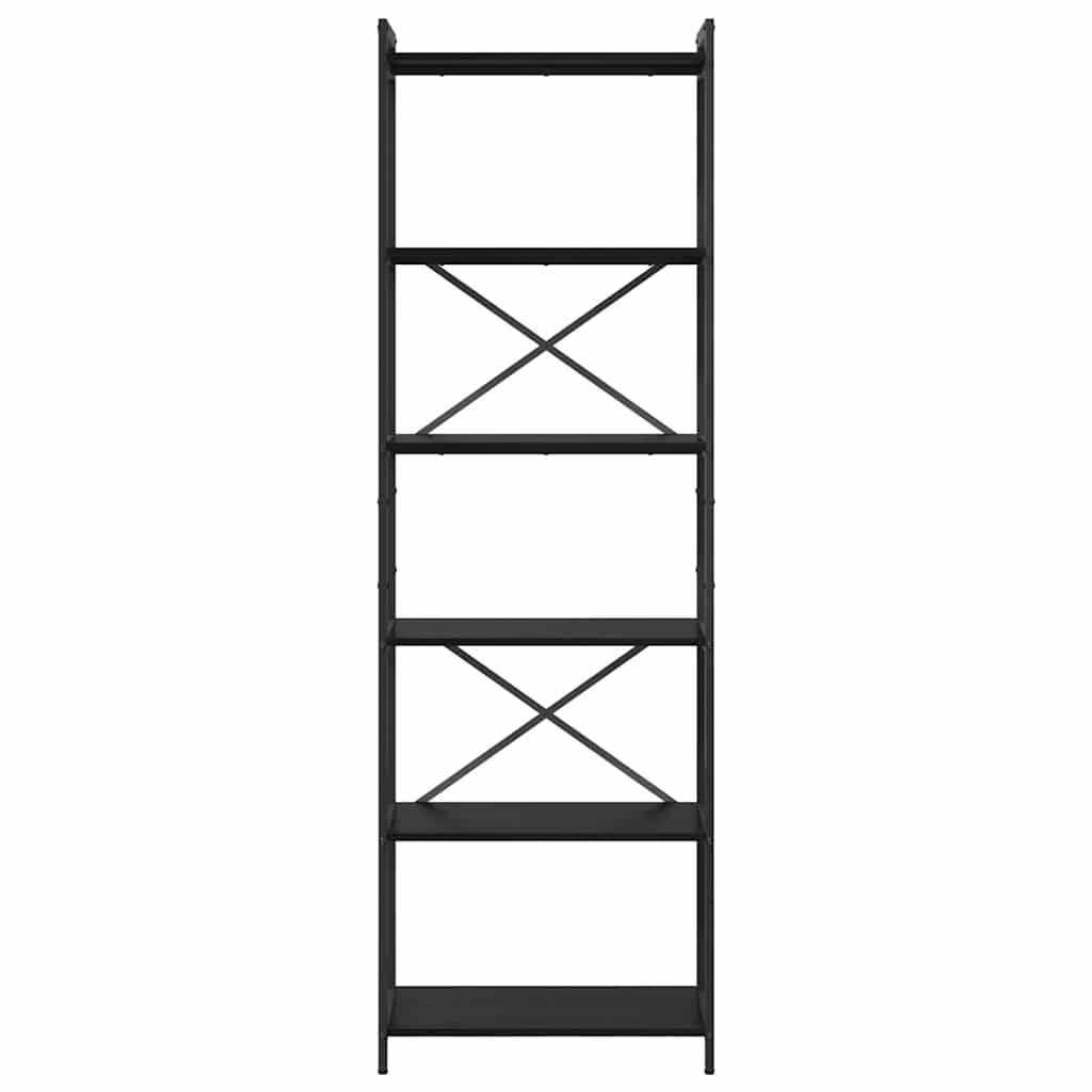 vidaXL Bookshelf 60 x 30 x 189.5 cm Engineered Wood Black Oak