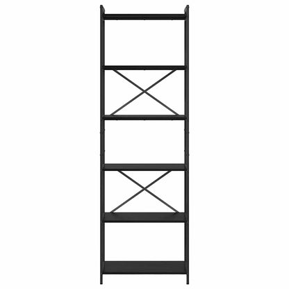vidaXL Bookshelf 60 x 30 x 189.5 cm Engineered Wood Black Oak