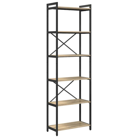 vidaXL Bookshelf 60 x 30 x 189.5 cm Engineered Wood Sonoma Oak
