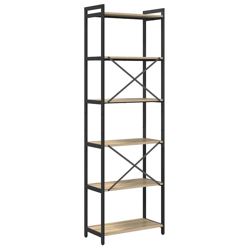 vidaXL Bookshelf 60 x 30 x 189.5 cm Engineered Wood Sonoma Oak