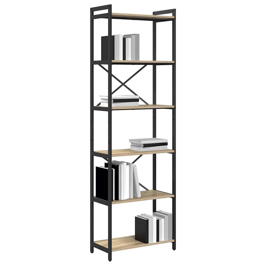 vidaXL Bookshelf 60 x 30 x 189.5 cm Engineered Wood Sonoma Oak