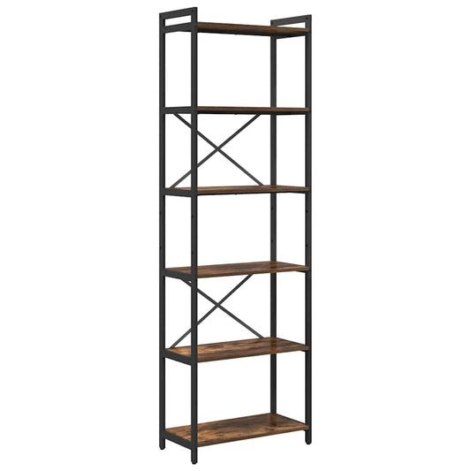 vidaXL Bookshelf 60 x 30 x 189.5 cm Engineered Wood Smoked Oak