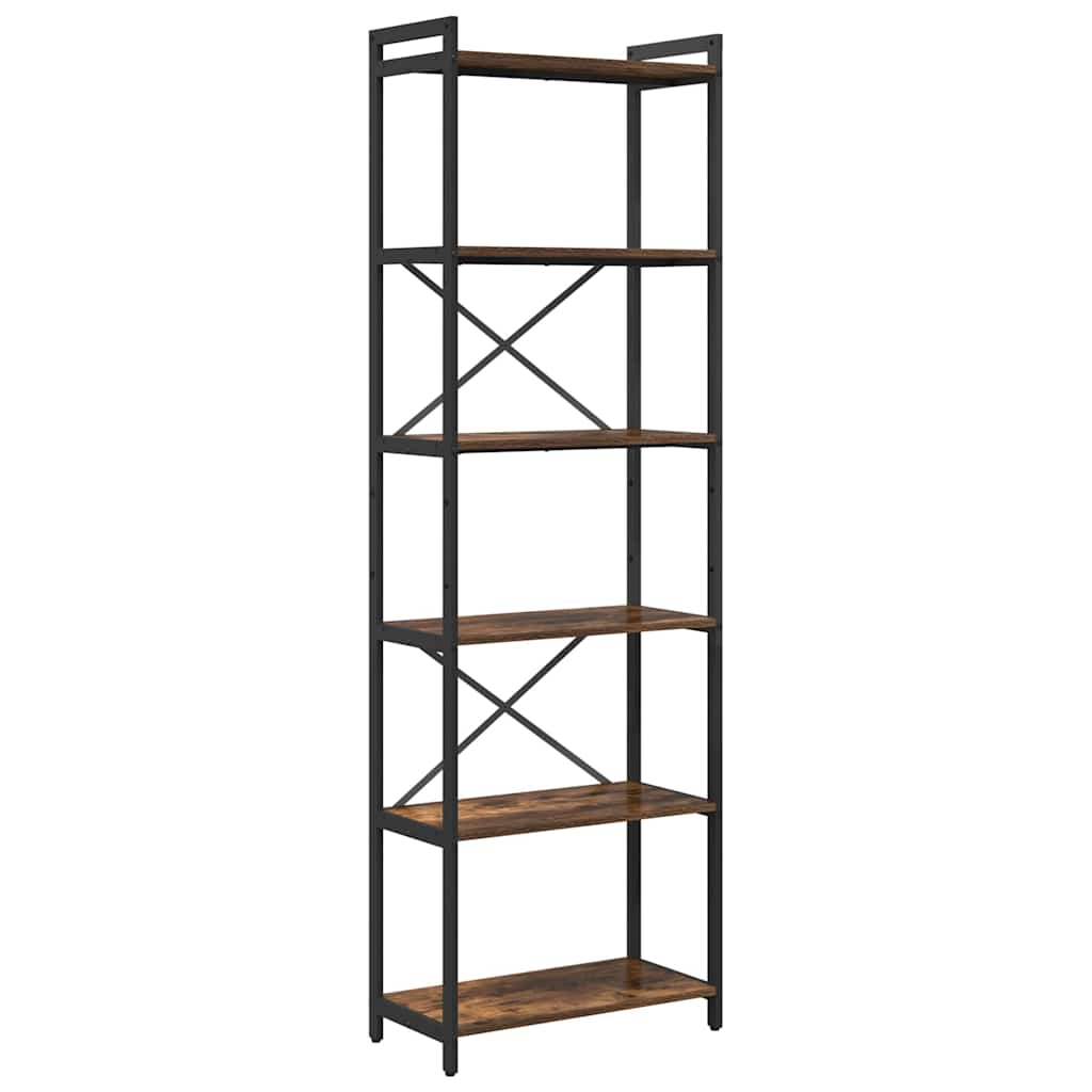 vidaXL Bookshelf Smoked Oak 60 x 30 x 189.5 cm Engineered Wood