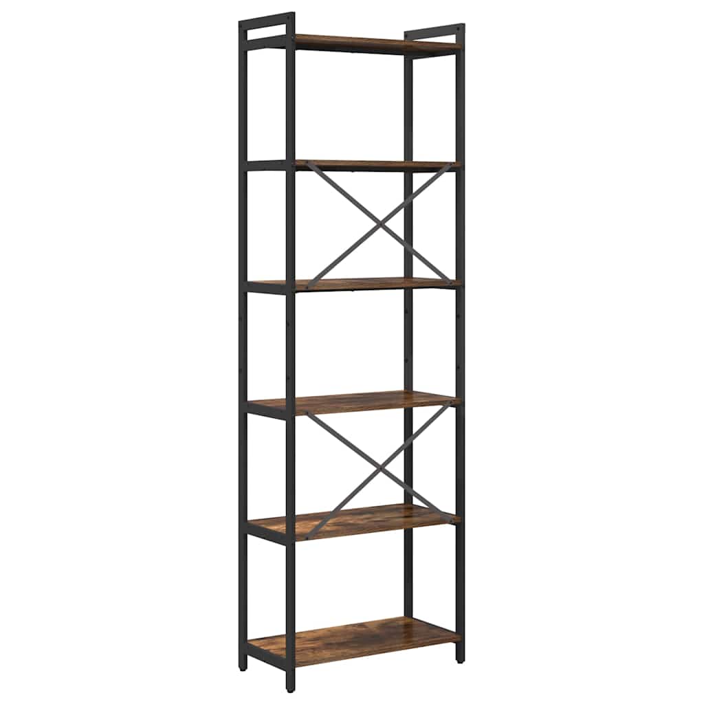 vidaXL Bookshelf 60 x 30 x 189.5 cm Engineered Wood Smoked Oak