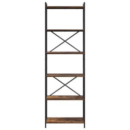 vidaXL Bookshelf 60 x 30 x 189.5 cm Engineered Wood Smoked Oak