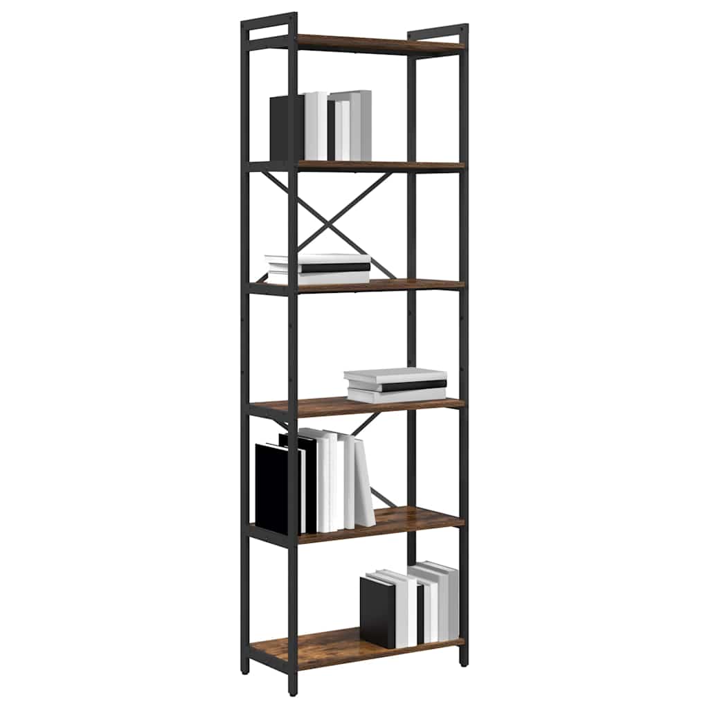 vidaXL Bookshelf 60 x 30 x 189.5 cm Engineered Wood Smoked Oak