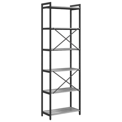 vidaXL Bookshelf 60 x 30 x 189.5 cm Engineered Wood Grey sonoma