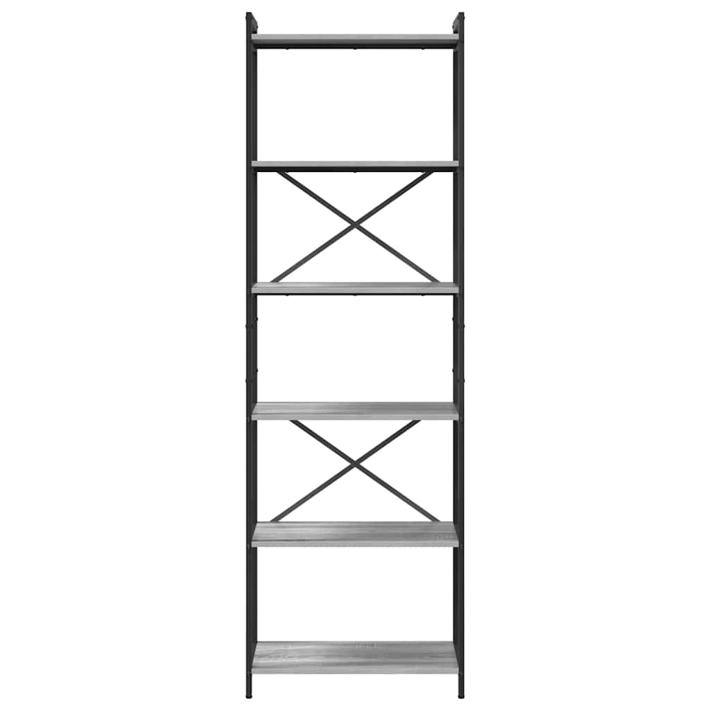 vidaXL Bookshelf 60 x 30 x 189.5 cm Engineered Wood Grey sonoma