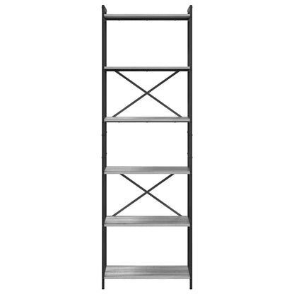 vidaXL Bookshelf 60 x 30 x 189.5 cm Engineered Wood Grey sonoma