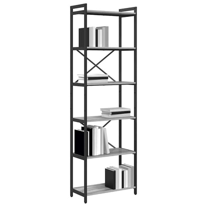 vidaXL Bookshelf 60 x 30 x 189.5 cm Engineered Wood Grey sonoma