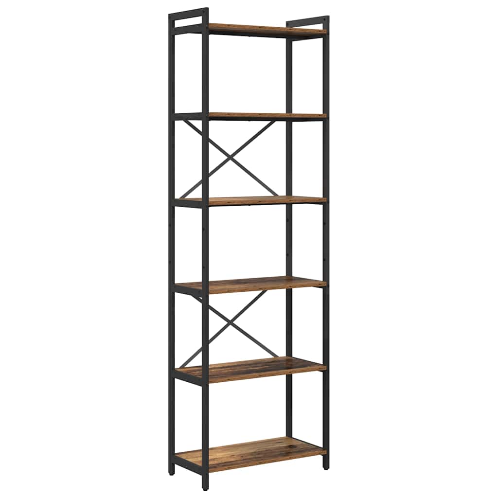 vidaXL Bookshelf 60 x 30 x 189.5 cm Engineered Wood Old wood