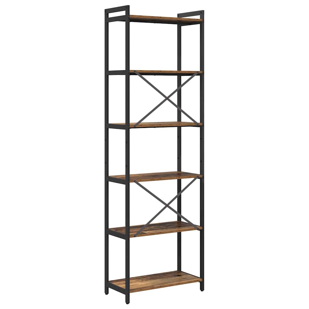 vidaXL Bookshelf 60 x 30 x 189.5 cm Engineered Wood Old wood