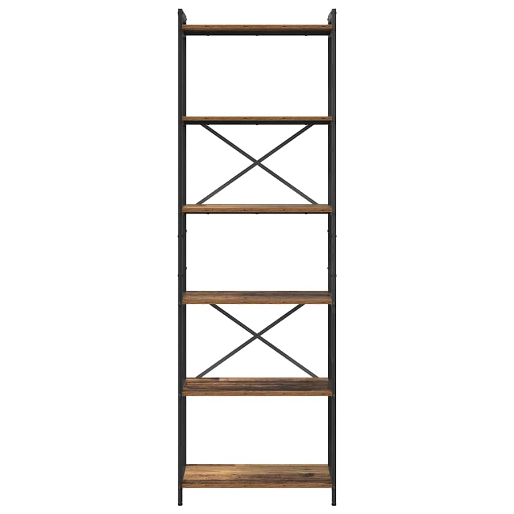 vidaXL Bookshelf 60 x 30 x 189.5 cm Engineered Wood Old wood