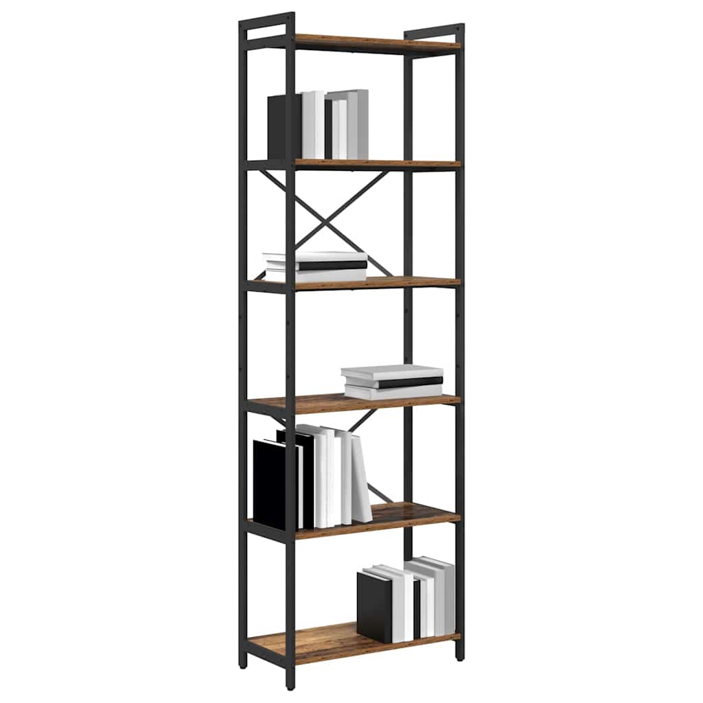 vidaXL Bookshelf 60 x 30 x 189.5 cm Engineered Wood Old wood