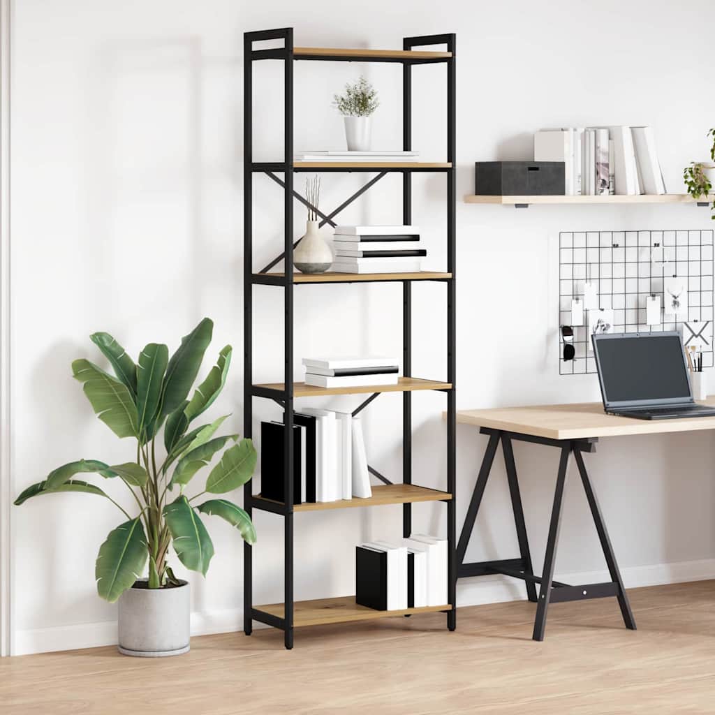 vidaXL Bookshelf 60 x 30 x 189.5 cm Engineered Wood Artisan Oak