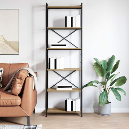 vidaXL Bookshelf 60 x 30 x 189.5 cm Engineered Wood Artisan Oak