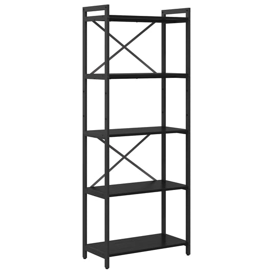vidaXL Bookshelf 60 x 30 x 155 cm Engineered Wood Black Oak