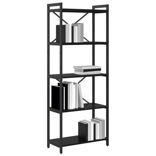 vidaXL Bookshelf 60 x 30 x 155 cm Engineered Wood Black Oak