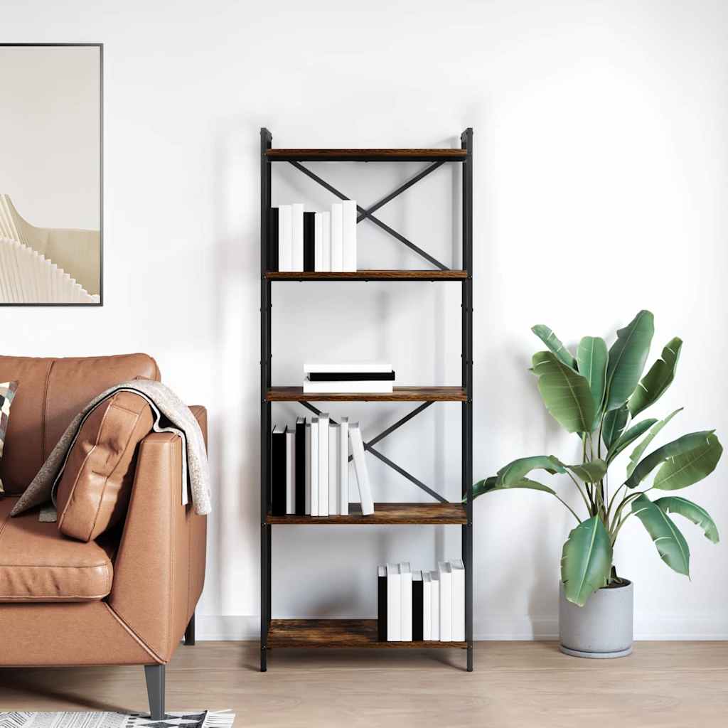 vidaXL Bookshelf 60 x 30 x 155 cm Engineered Wood Smoked Oak