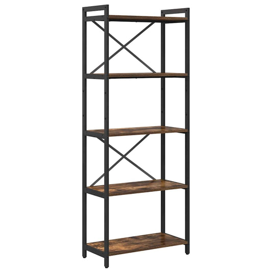 vidaXL Bookshelf 60 x 30 x 155 cm Engineered Wood Smoked Oak
