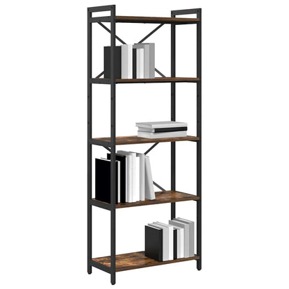 vidaXL Bookshelf 60 x 30 x 155 cm Engineered Wood Smoked Oak