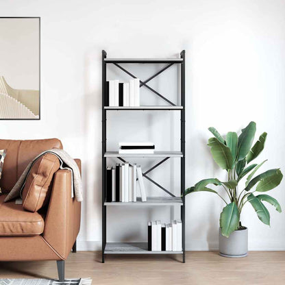vidaXL Bookshelf 60 x 30 x 155 cm Engineered Wood Grey sonoma