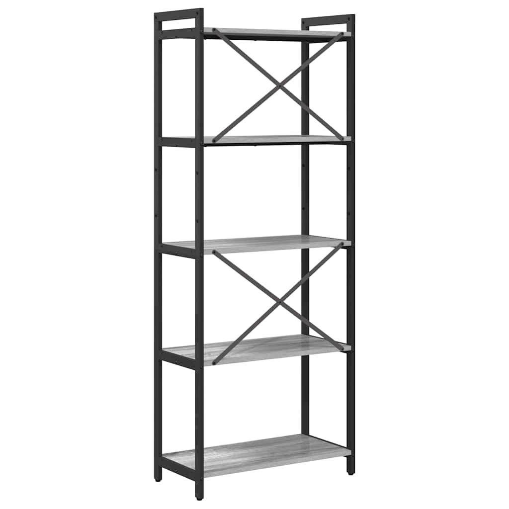 vidaXL Bookshelf 60 x 30 x 155 cm Engineered Wood Grey sonoma