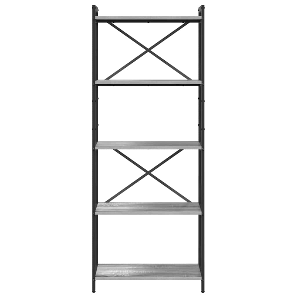 vidaXL Bookshelf 60 x 30 x 155 cm Engineered Wood Grey sonoma