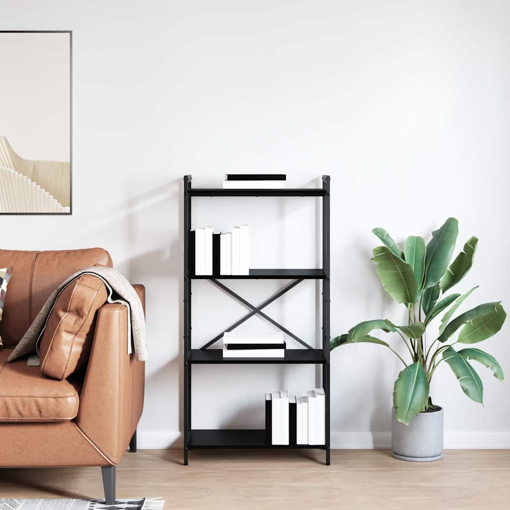 vidaXL Bookshelf 60 x 30 x 120 cm Engineered Wood Black Oak