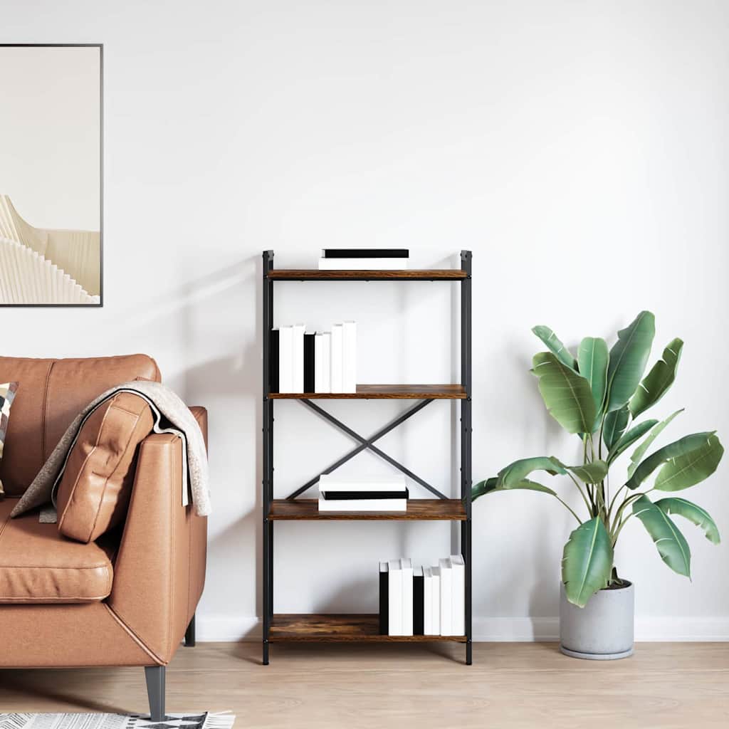 vidaXL Bookshelf 60 x 30 x 120 cm Engineered Wood Smoked Oak